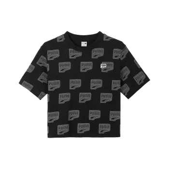 PUMA Drop Shoulder Sleeve T Shirt Women's Black