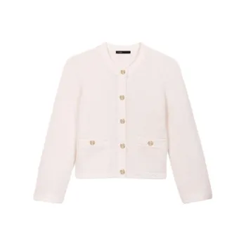 Maje Chevron knit trim Cardigan