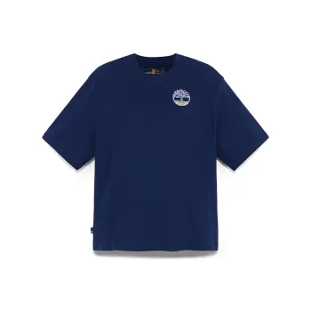 Timberland Drop Shoulder Sleeve T Shirt Women's Marine Blue