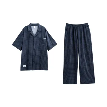 XUANZHITING Pajama Set Men's Dark Blue