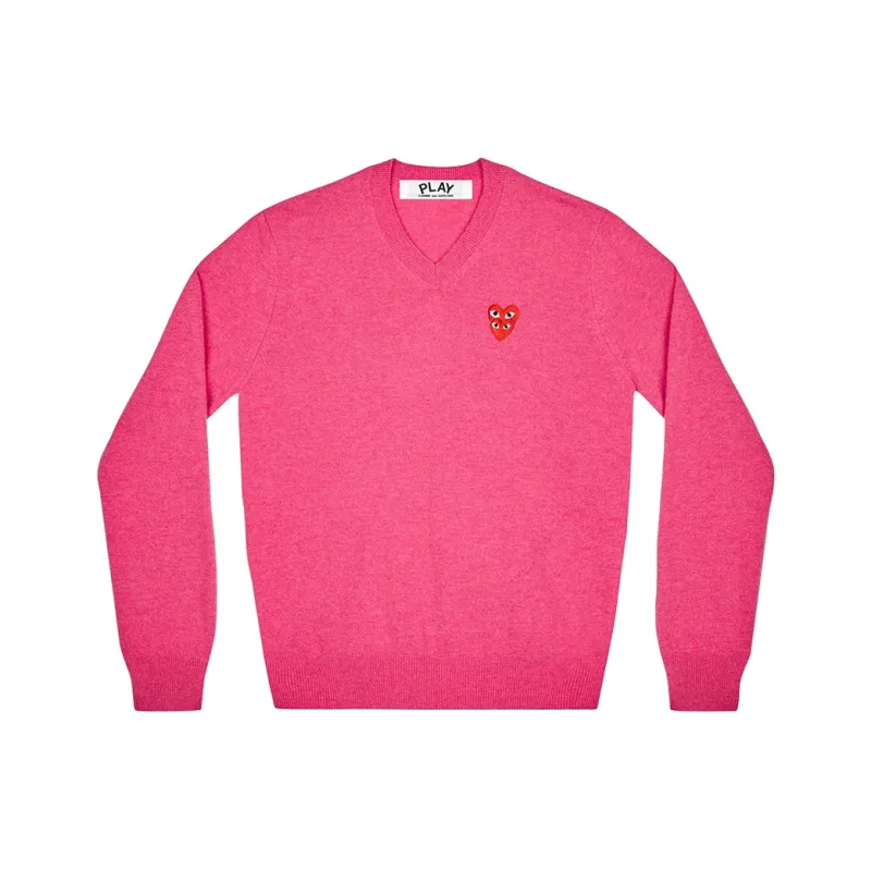 CDG Play Sweaters Women's Pink-0