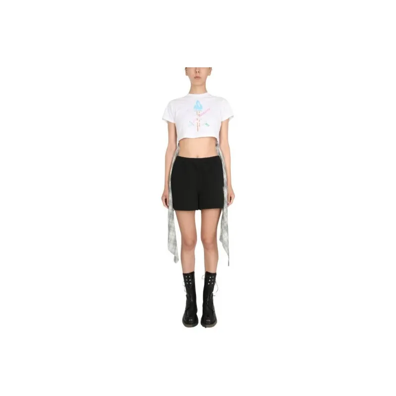 Opening Ceremony Hybrid Crewneck Cropped T Shirt-0