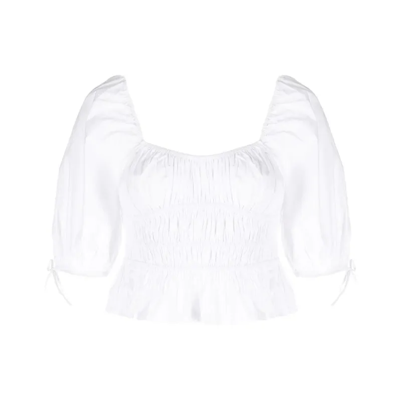 Staud FW23 Puff Sleeve T-Shirt Women's White-0