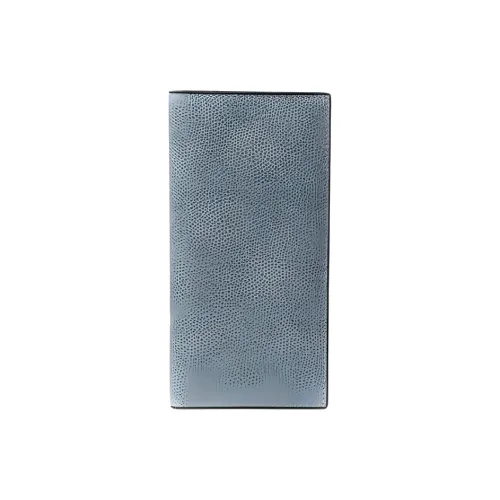 Valextra Cow Leather Wallet Regular Women's Smoke Gray Blue