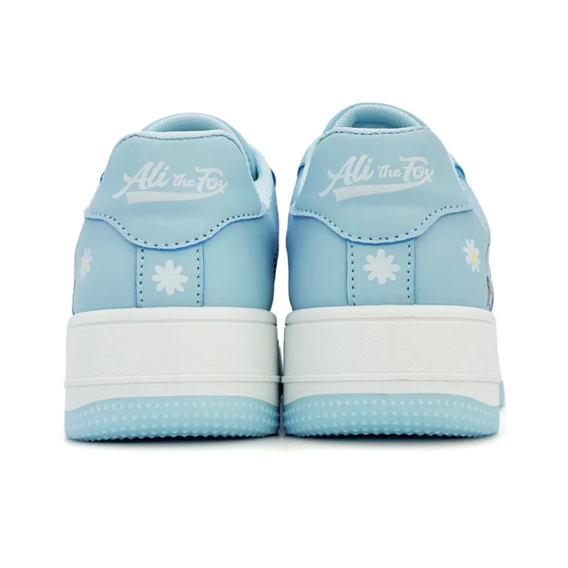 ALI THE FOX Skateboard Shoes Women's Low Top White/Blue-23