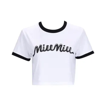 MIU MIU Logo Women's Cropped T shirt Whirt