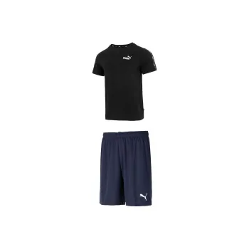 PUMA Casual Sportswear Men Set Black Top+Navy Blue Shorts