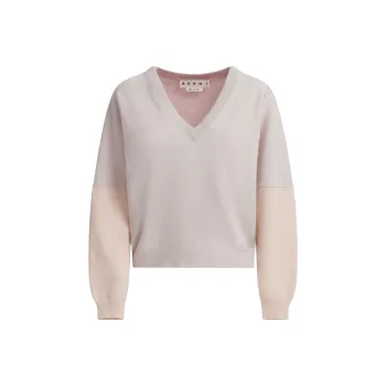 MARNI Color Block V Neck Jumper
