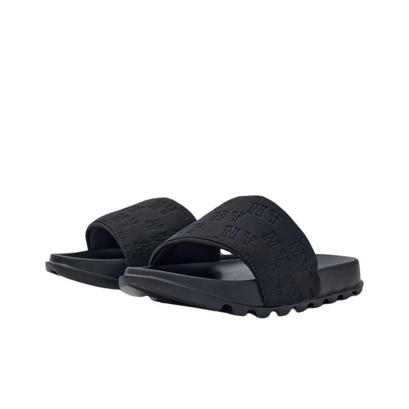 MLB MONOGRAM Series New York Yankees Team Slip Resistant Abrasion Resistant Slide Slippers Unisex Black-2