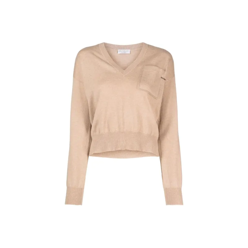 Brunello Cucinelli V Neck Knitted Jumper-3