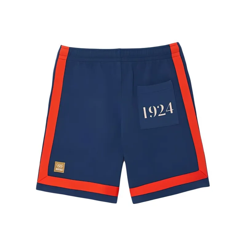 LACOSTE Olympic Co branded Edition Sports Shorts Men Blue-0