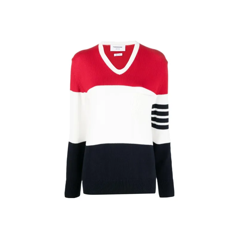 THOM BROWNE Sweaters Women's Blue With White Lettering-0