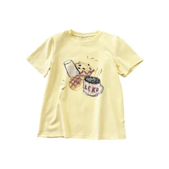 Ning Cai Yuer Set in Sleeve T Shirt Women's Yellow