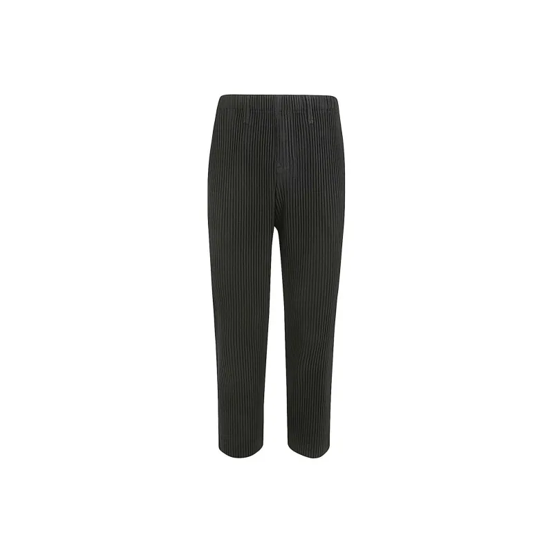 Homme Plissé Issey Miyake Basic Mid Rise Tapered Trousers-0
