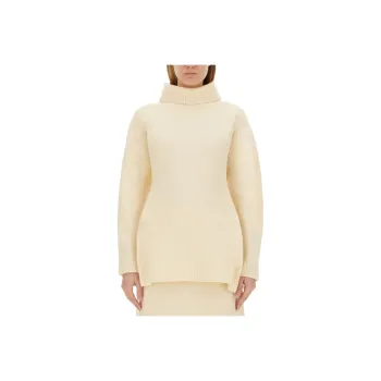 JIL SANDER Back Cut Out Turtleneck Knit Sweater