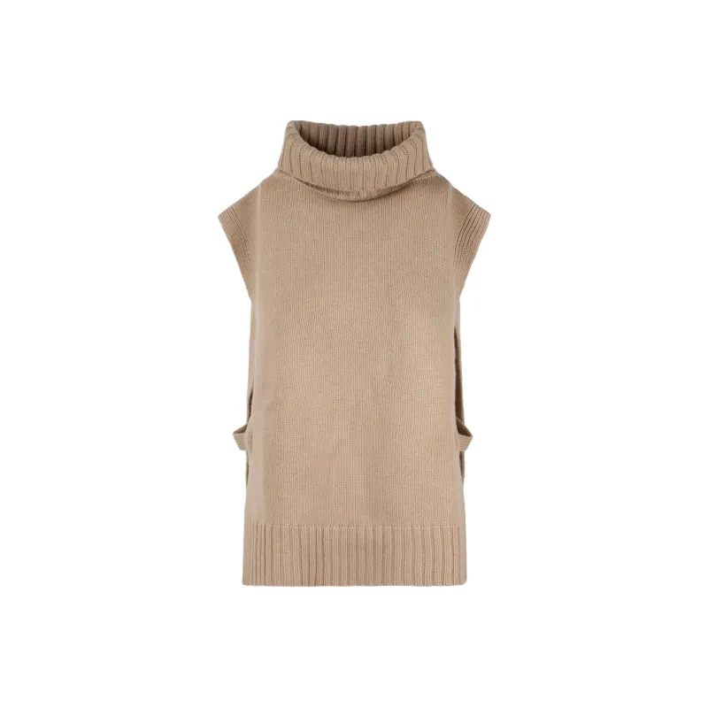 VINCE Roll neck Sleeveless Jumper-0