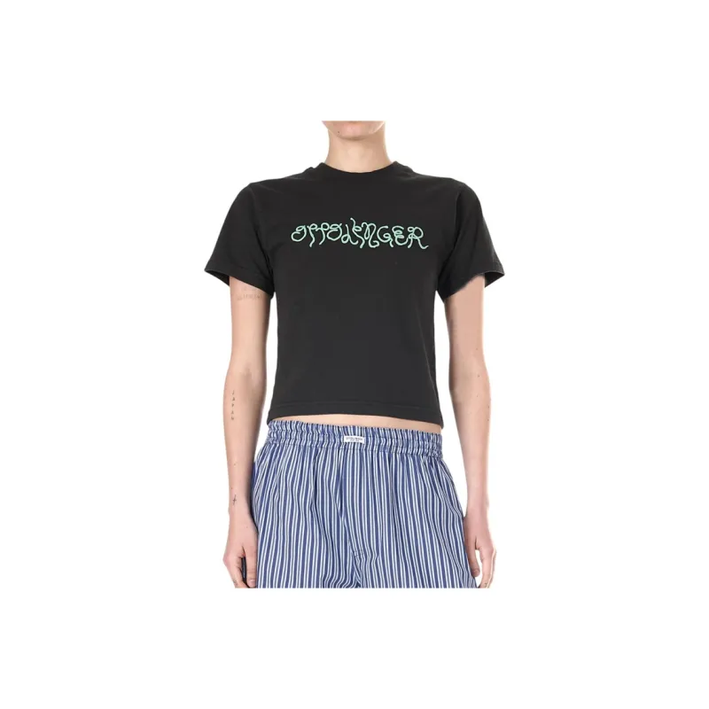 Ottolinger Fitted Puffy Logo T Shirt 'Black'-0