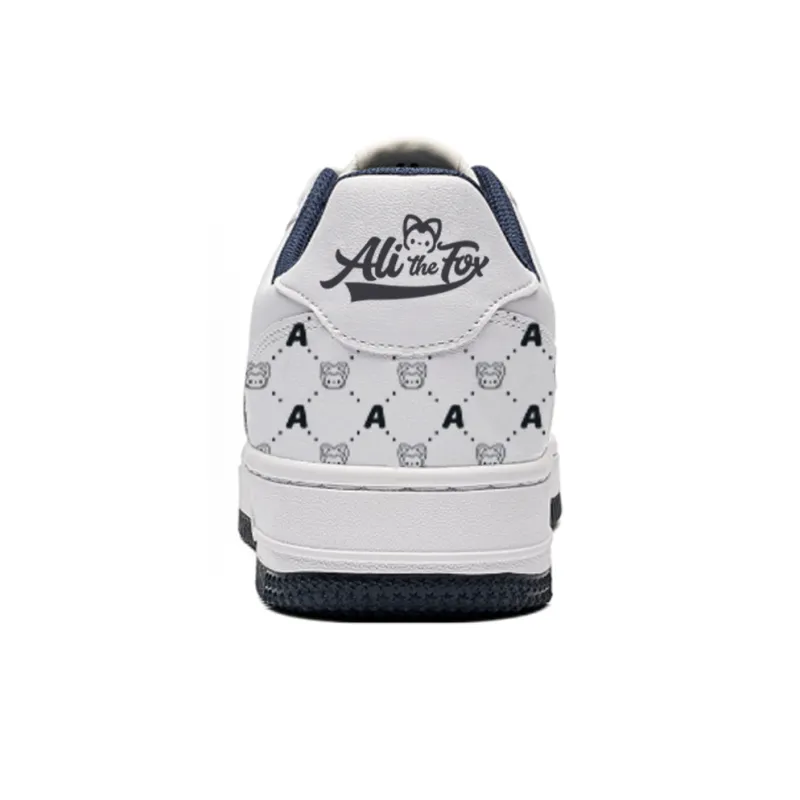 ALI THE FOX Skateboard Shoes Unisex Low Top Milk Tea Powder/Iceberg Blue-30