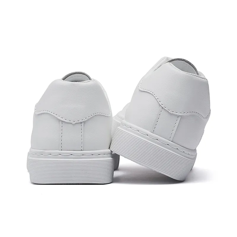 JIETEGONGYANG Lightweight And Breathable Low Top Skateboard Shoes Men's White-5