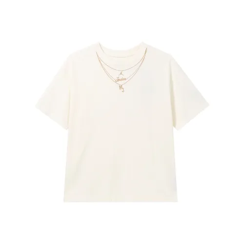 jordan RETRO T Shirts Women's Beige