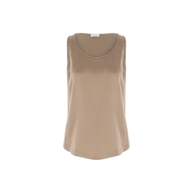 Brunello Cucinelli Silk satin Tank Top-0