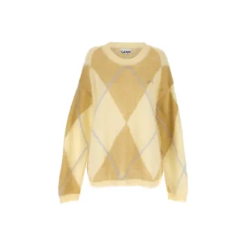 GANNI Diamond Pattern Knitted Jumper
