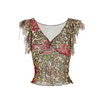 JYOSEI T Shirt Women's Leopard Print