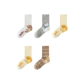 H YXIANG Mid Calf Socks Women's 5 Pack