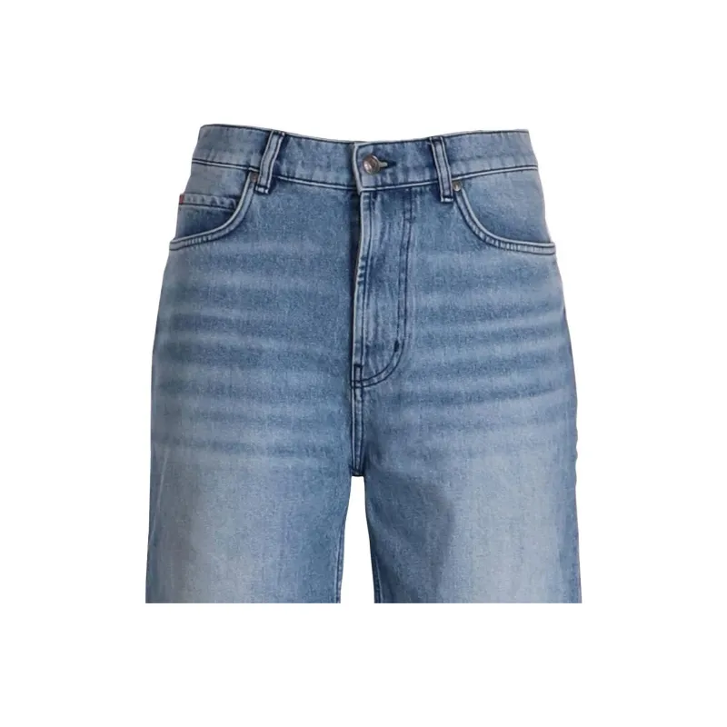 HUGO BOSS Whiskering effect Denim Shorts-4