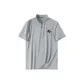 [Quick Dry Antibacterial Half Sleeves]Light Gray (Three-Stripe Gray Blue Chest Logo)
