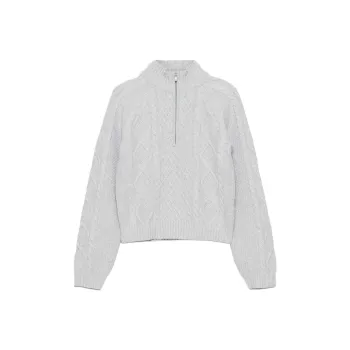 ARITZIA Sunday Best Boreal 1/4 Zip Sweater Sweater Women's Heather Chrome Gray
