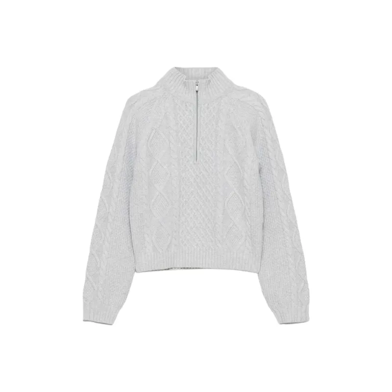 ARITZIA Sunday Best Boreal 1/4 Zip Sweater Sweater Women's Heather Chrome Gray-0