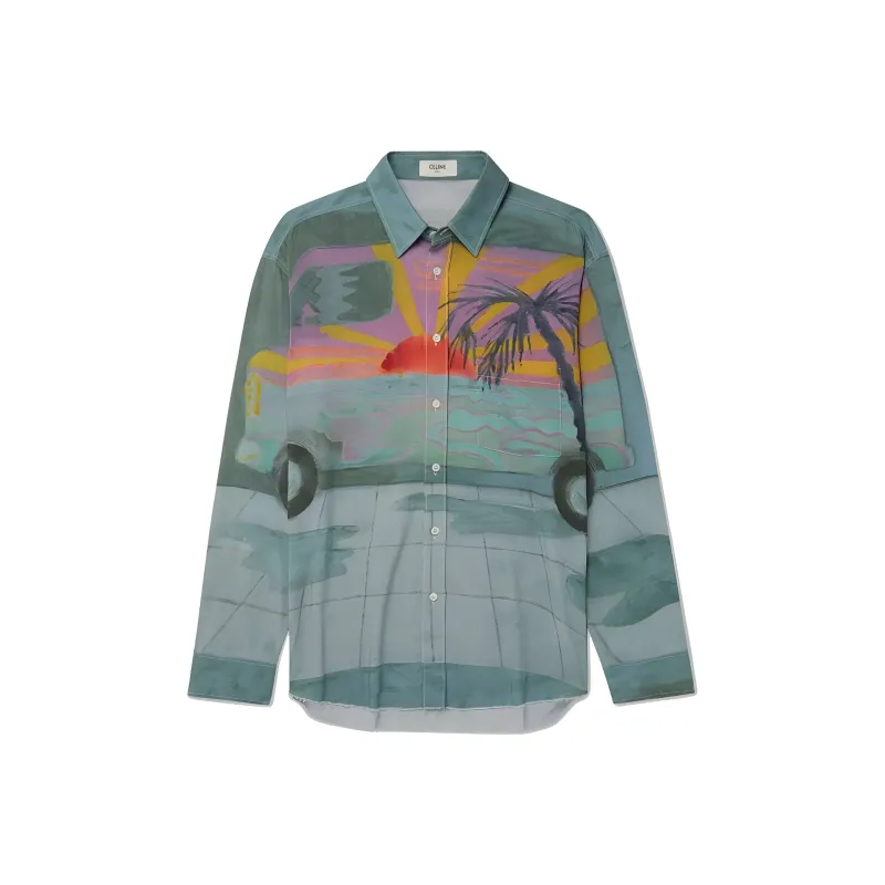 CELINE Shirts Men Green-0