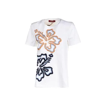 MaxMara Ring Floral Embroidered Crewneck T Shirt