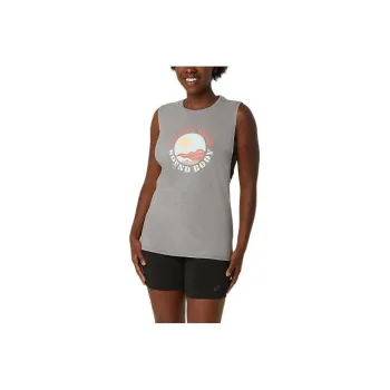 Asics Sun In The Sky Slogan Muscle Tee T-Shirt Women's Gray