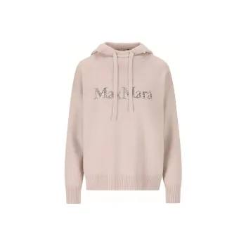 'S MAX MARA Logo Embellished Knitted Hoodie