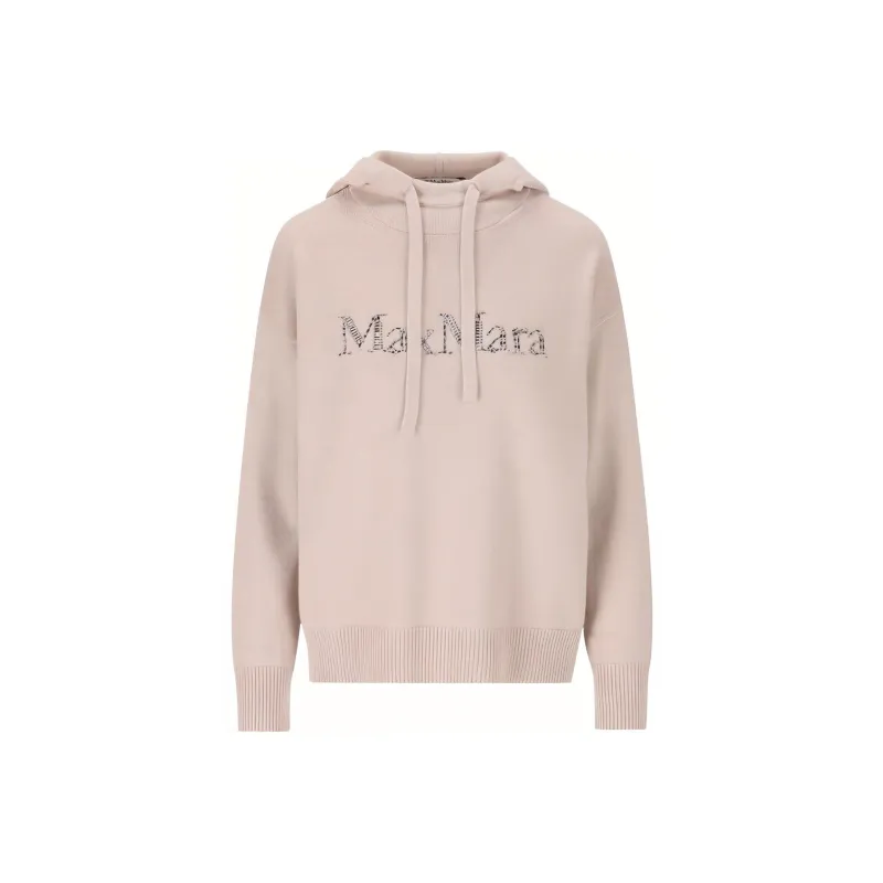 'S MAX MARA Logo Embellished Knitted Hoodie-0