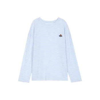COVER TIME T Shirt Women's Blue Stripes