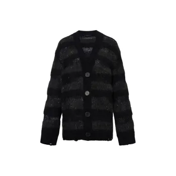 MOCO Sweater Women's Black Gray Stripes