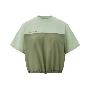 BOSIDENG Camping Drop Shoulder Sleeve T Shirt Women's Fir Green