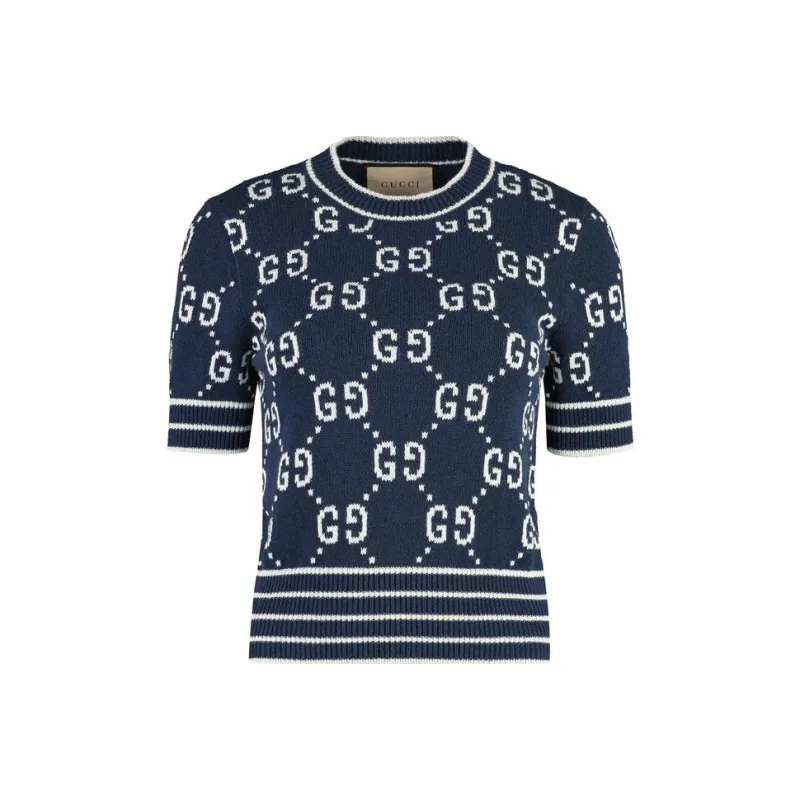 GUCCI Crop Tops Women's Blue-0