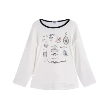 POPWAVE T Shirt Women's Print Lace Up