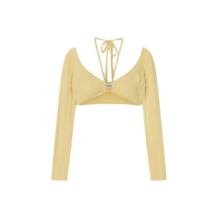 NANUSHKA FW23 Crop Tops Women's Light Yellow-0