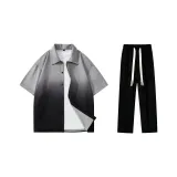 Clothing Sets (Gray Black Shirt+Black Casual Pants)