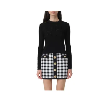 BALMAIN Signature Logo Embellished Crewneck Jumper
