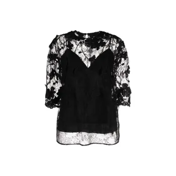 ELIE SAAB Drop Shoulder Sleeve T Shirt Women's Black