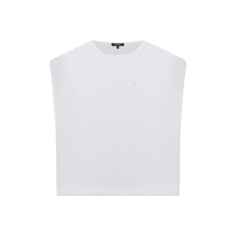 BALMAIN Semi Sheer Crewneck Beach Top-0