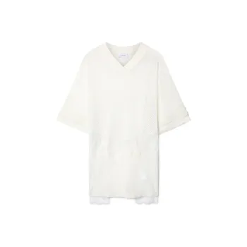 OFF-WHITE Panelled Semi-sheer Cotton T-shirt