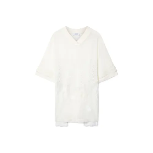 OFF-WHITE Panelled Semi-sheer Cotton T-shirt