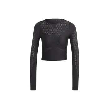 Adidas Best Of Adidas Cropped Long-Sleeve Top T-Shirt Women's Black